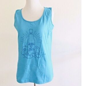 Womens Bud Light Sleeveless Tee Ladies Size S Blue Beer Pullover Shirt Stretch
